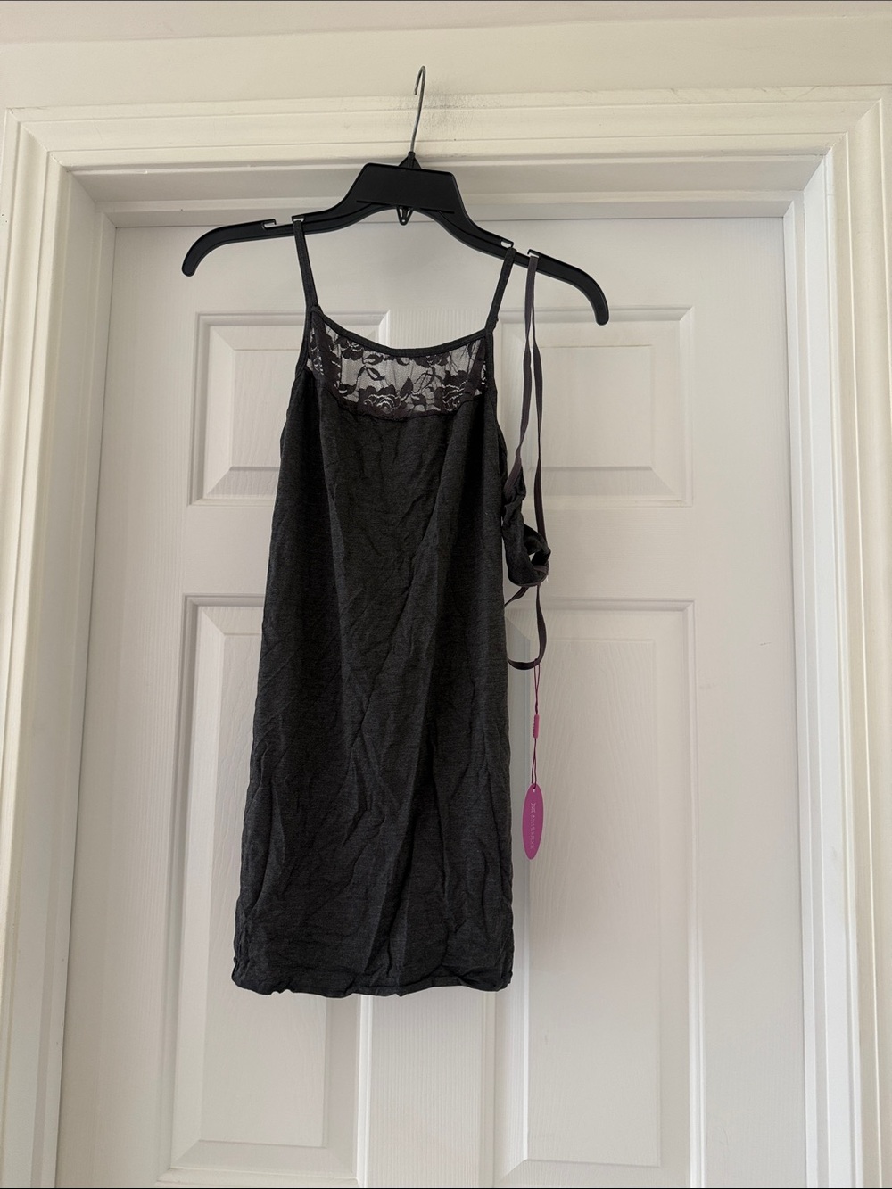 Gray Lace-Trim sleep dress